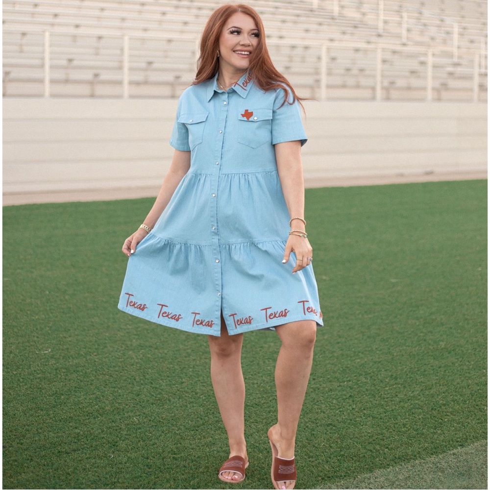 Layerz Lone Star State Dress Lightweight Denim Women’s Plus Size 2XL NWT